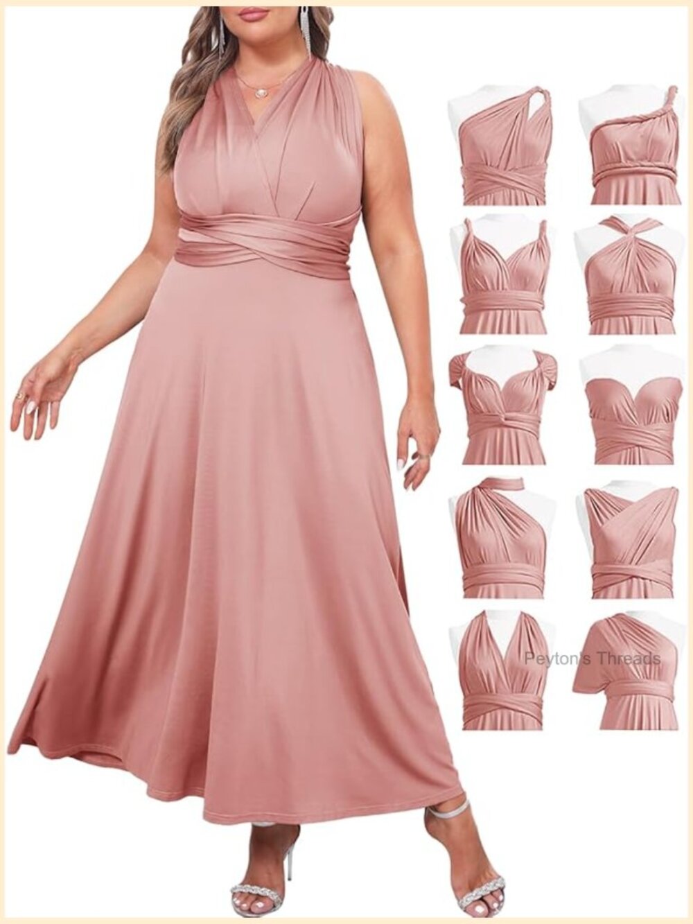 Infinity Convertible Bridesmaid Dress Long Maxi Formal Evening Gown Plus Size